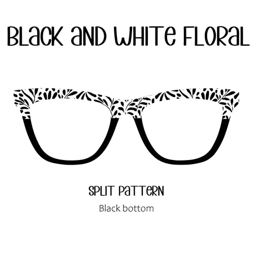 BLACK and WHITE FLORAL Eyewear Toppers, comes with N52 magnets