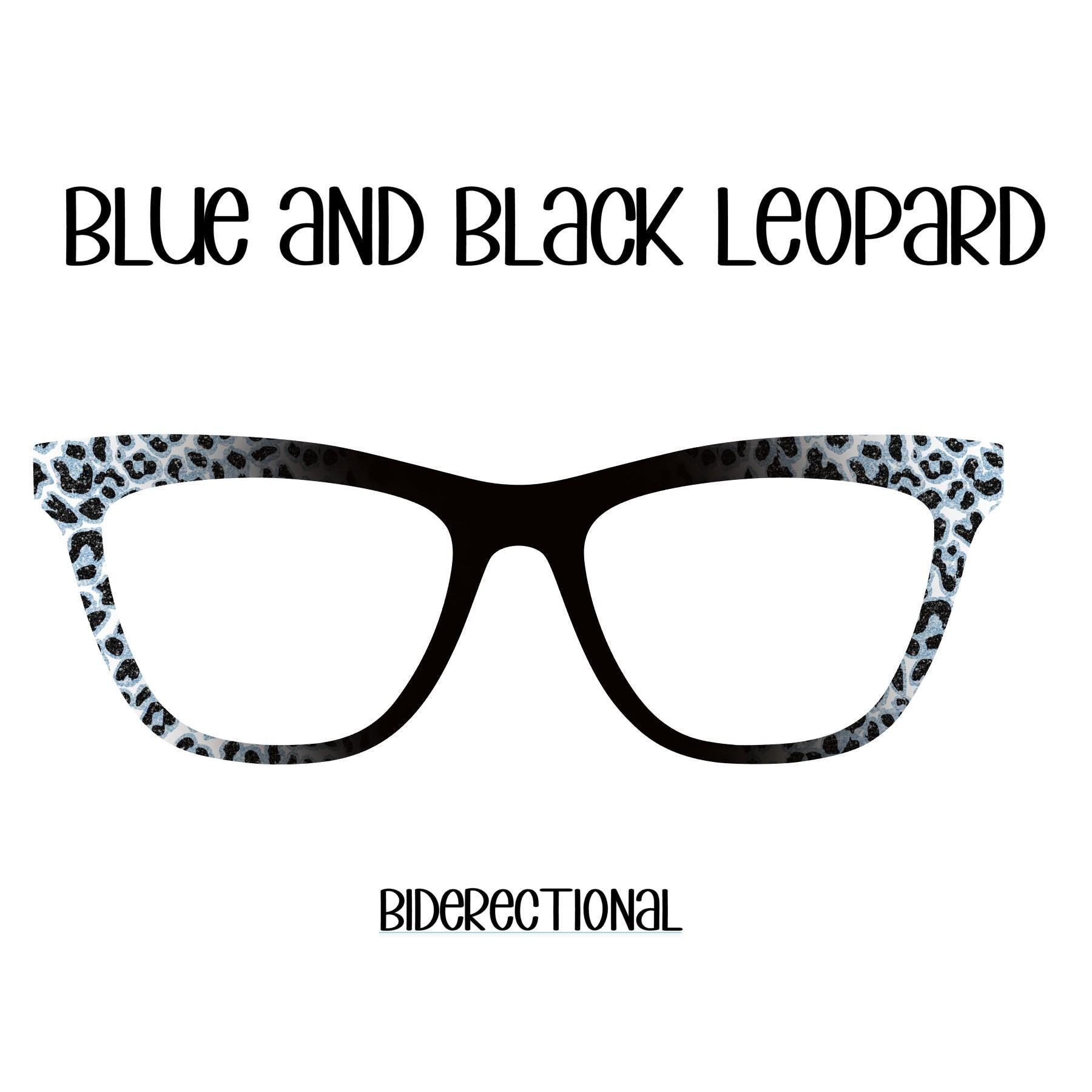 BLUE and BLACK LEOPARD Eyewear Toppers, comes with N52 magnets
