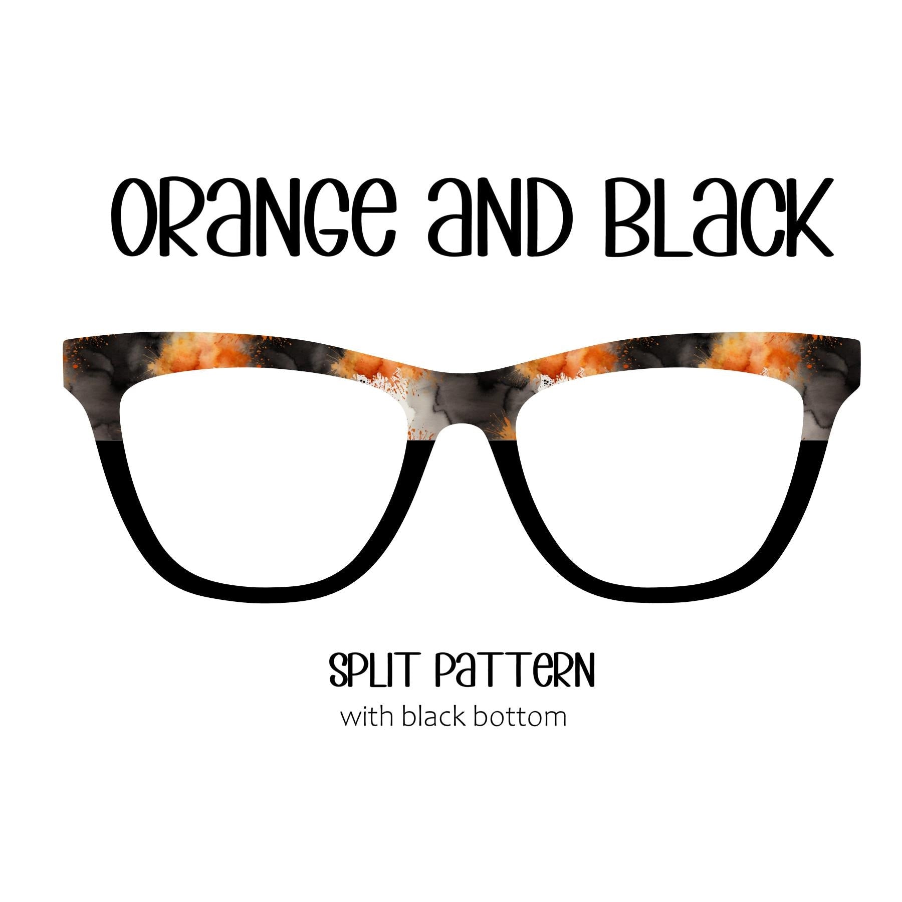 ORANGE AND BLACK Splatter Eyewear Toppers, comes with N52 magnets