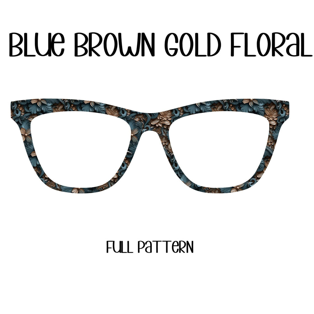BLUE, BROWN, GOLD Floral Eyewear Toppers, comes with N52 magnets