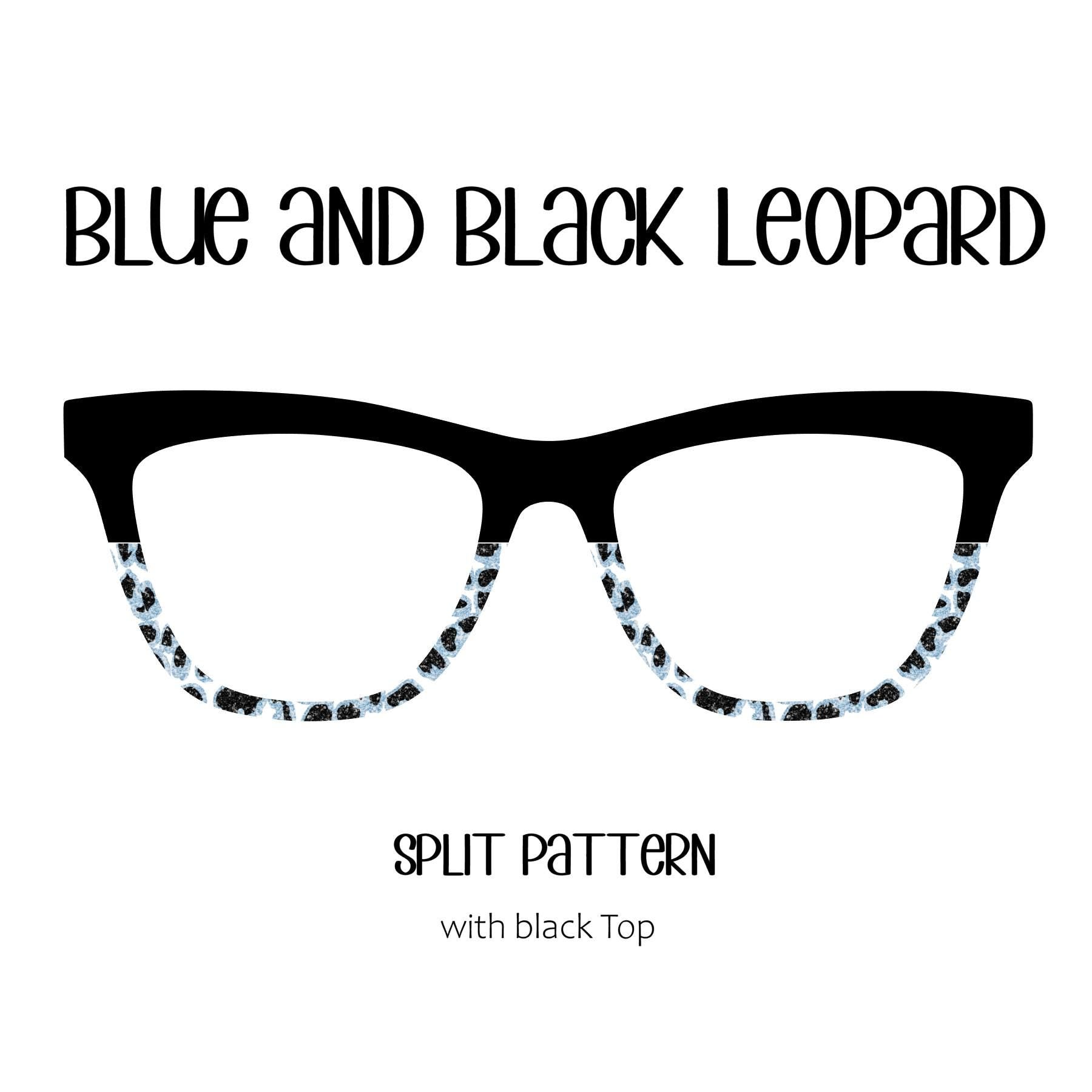 BLUE and BLACK LEOPARD Eyewear Toppers, comes with N52 magnets