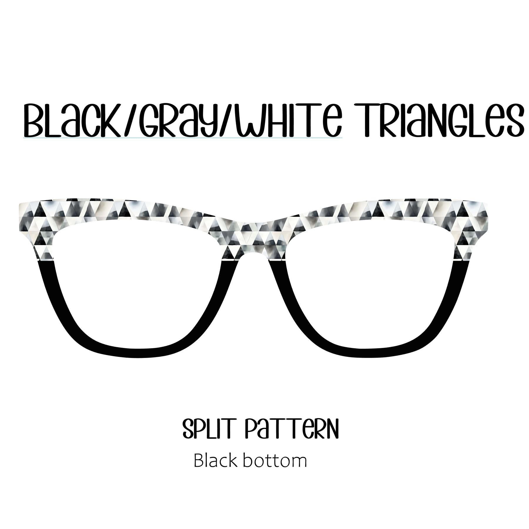 BLACK, GRAY and WHITE Triangles Eyewear Toppers, comes with N52 magnets