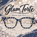 GLAM TORTE  in Denim and Silver Glitter Eyewear Toppers, comes with N52 magnets