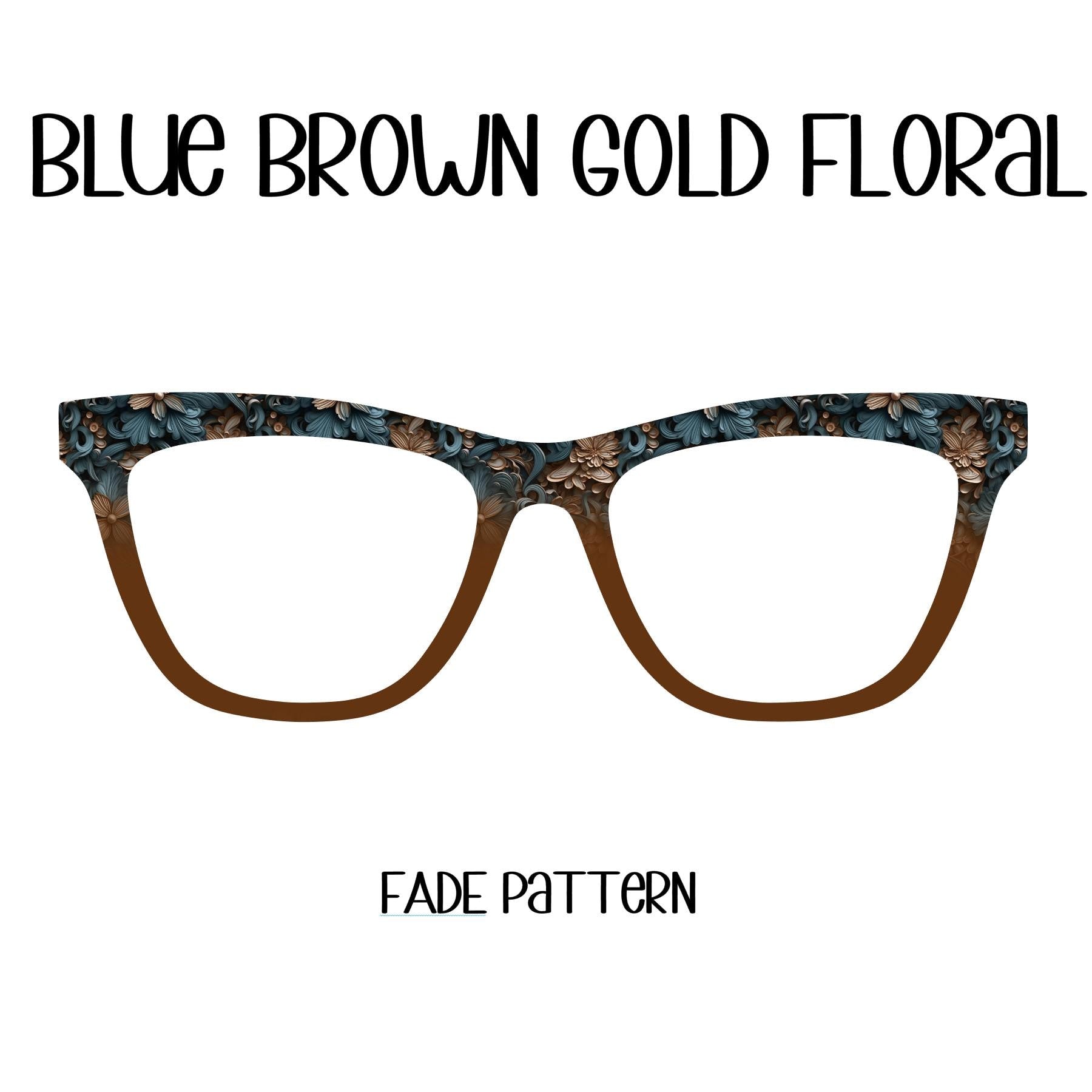 BLUE, BROWN, GOLD Floral Eyewear Toppers, comes with N52 magnets