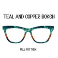 TEAL and COPPER BOKEH Eyewear Toppers, comes with N52 magnetsts