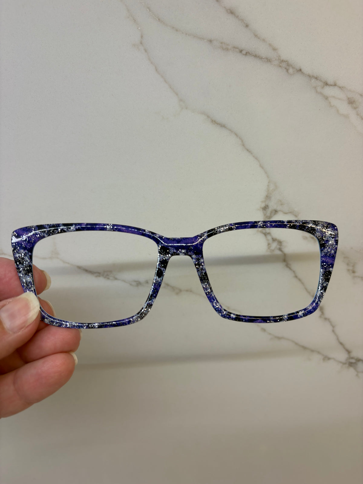 GLAM TORTE in Purple and Silver Glitter Eyewear Toppers, comes with N52 magnets (Copy)
