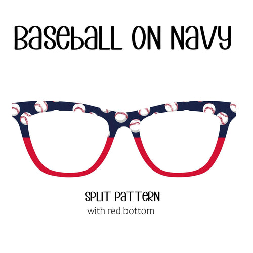 BASEBALL ON NAVY Eyewear Toppers, comes with N52 magnets