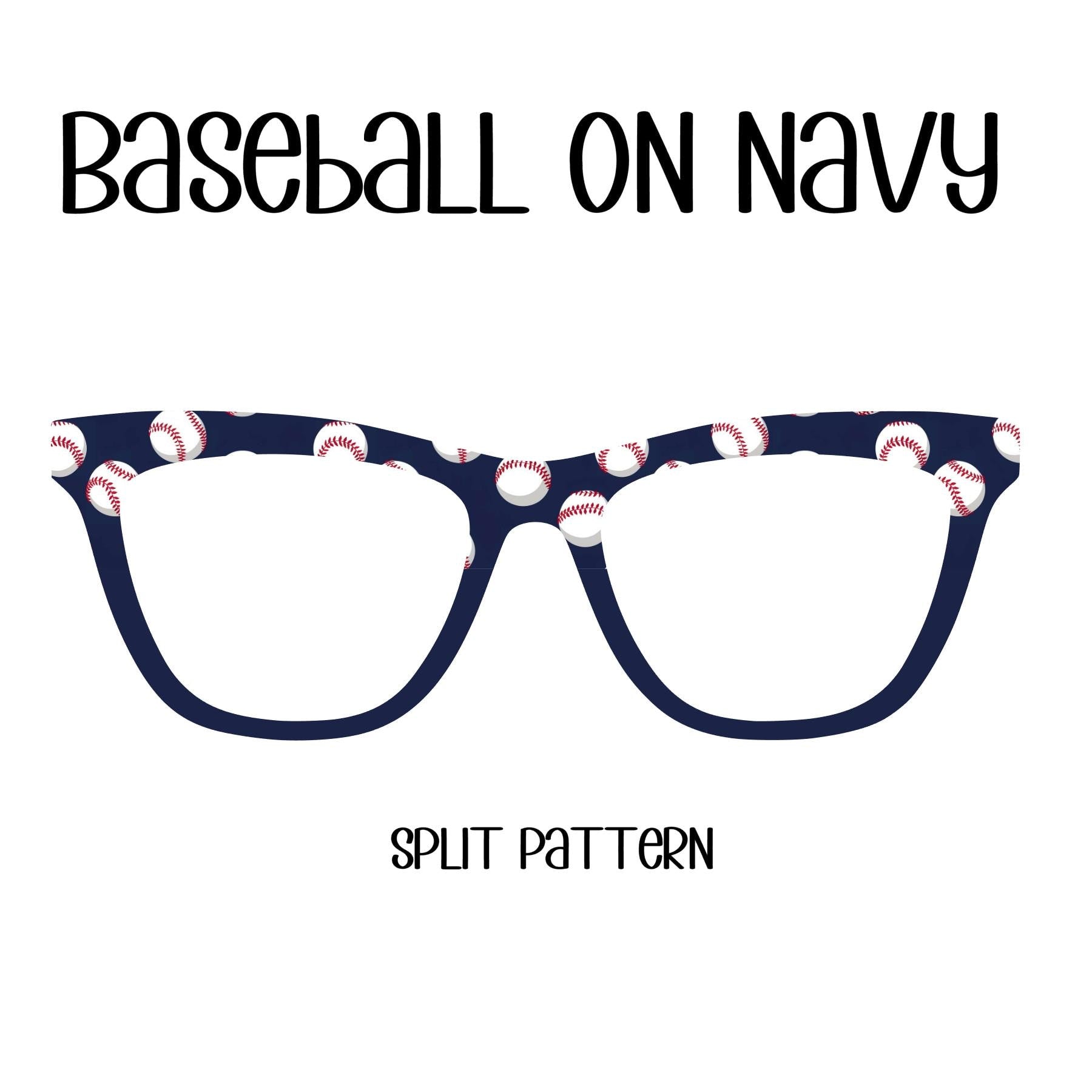 BASEBALL ON NAVY Eyewear Toppers, comes with N52 magnets