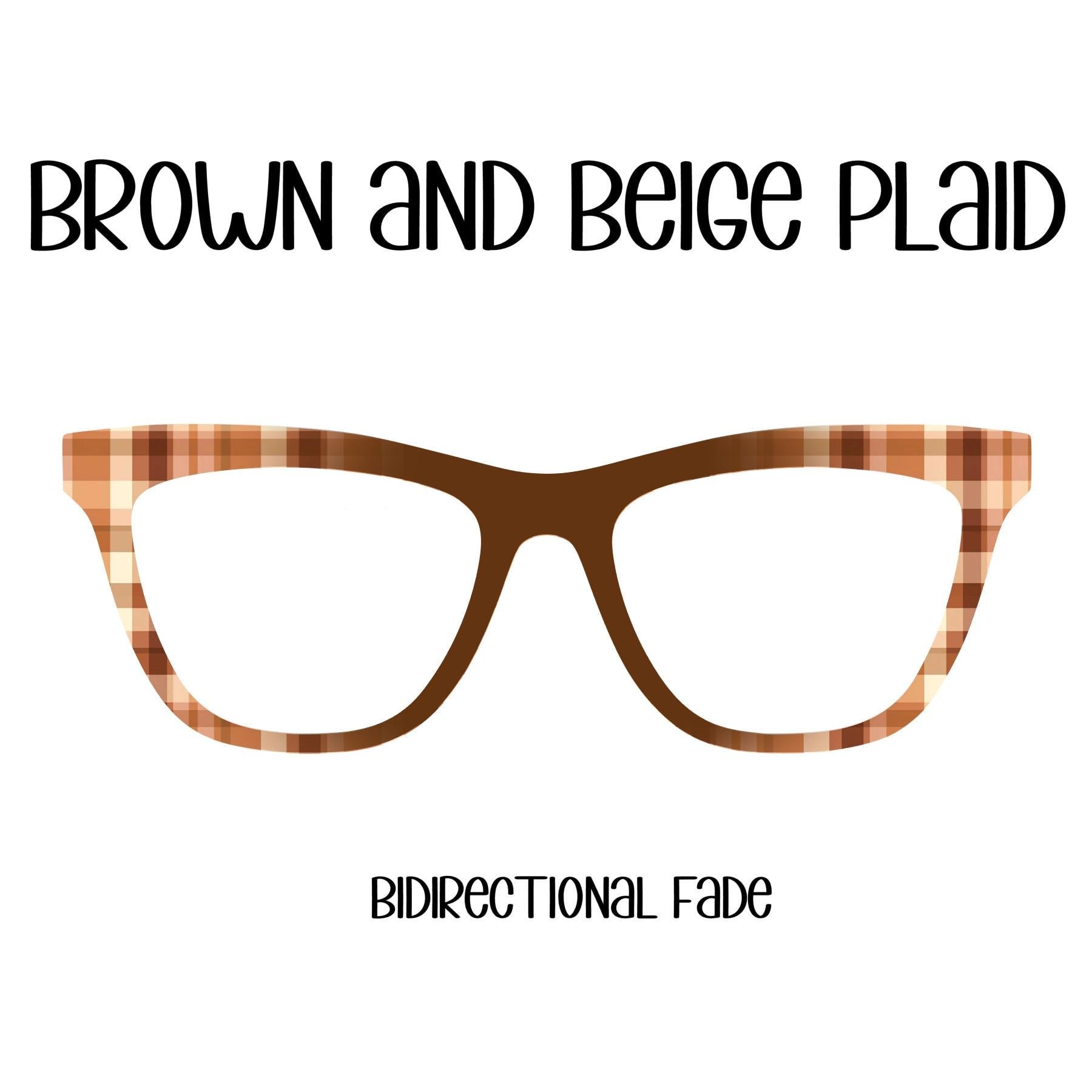 BROWN and BEIGE PLAID Eyewear Toppers, comes with N52 magnets