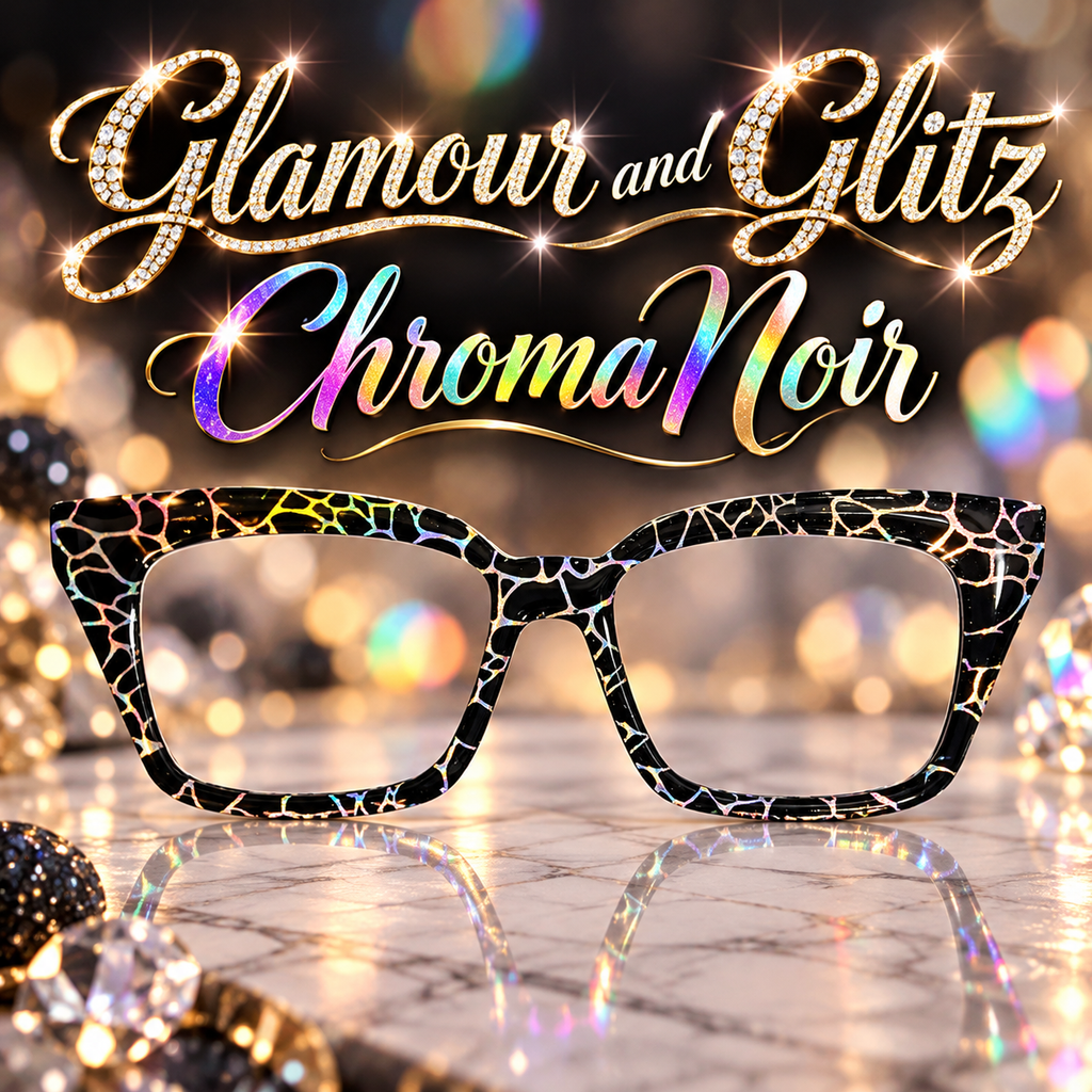 CHROMA NOIR: GLAMOUR AND GLITZ COLLECTION Eyewear Toppers, comes with N52 magnets