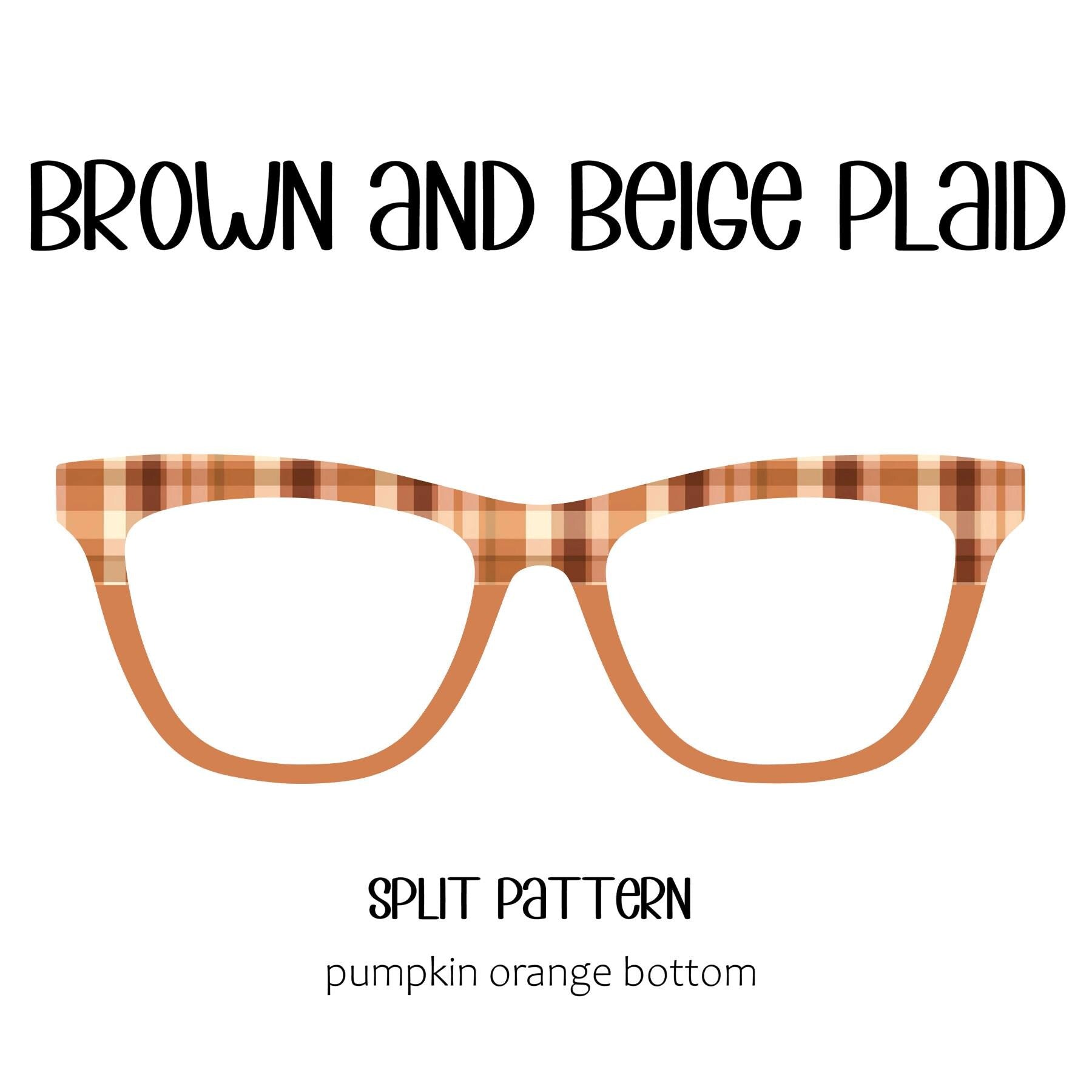 BROWN and BEIGE PLAID Eyewear Toppers, comes with N52 magnets
