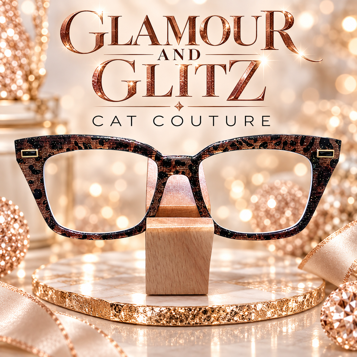 CAT COUTURE: GLAMOUR AND GLITZ COLLECTION Eyewear Toppers, comes with N52 magnets