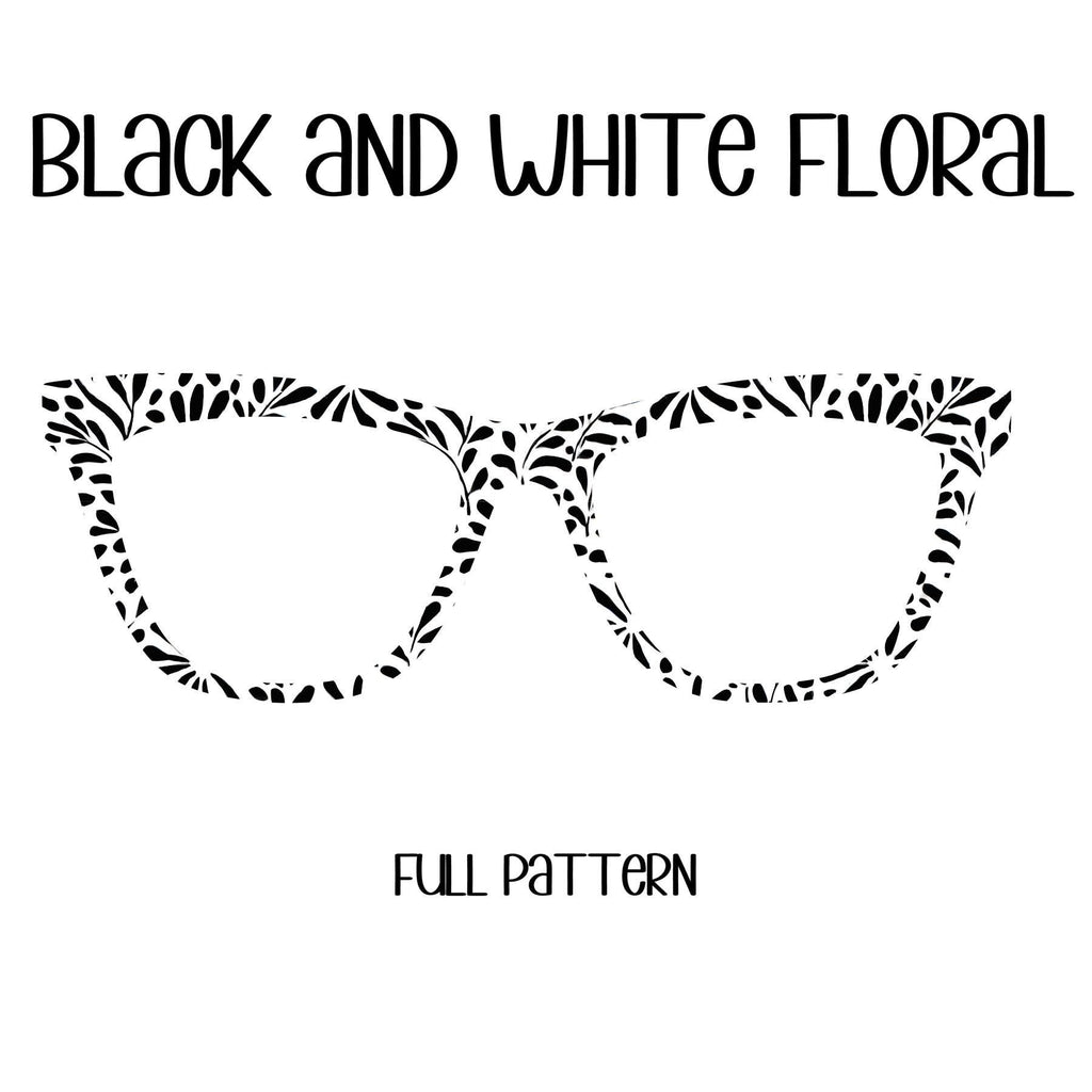 BLACK and WHITE FLORAL Eyewear Toppers, comes with N52 magnets