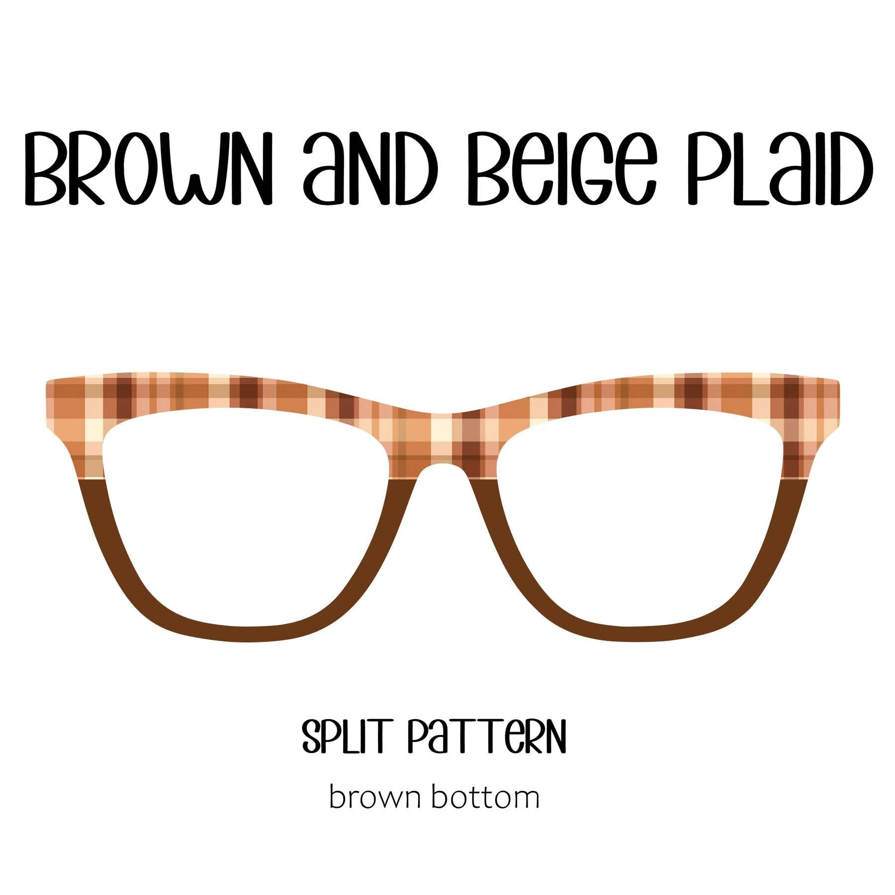 BROWN and BEIGE PLAID Eyewear Toppers, comes with N52 magnets