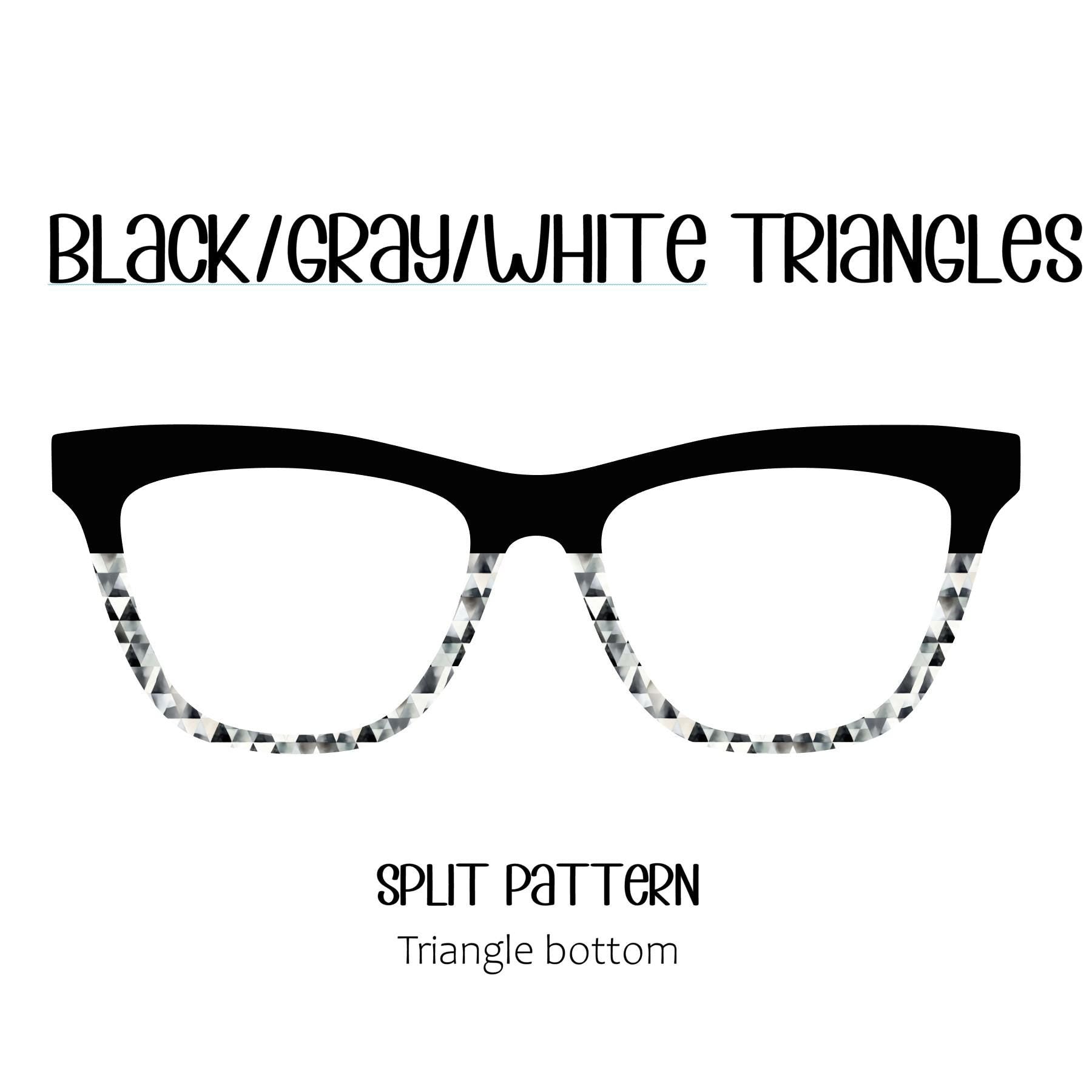 BLACK, GRAY and WHITE Triangles Eyewear Toppers, comes with N52 magnets