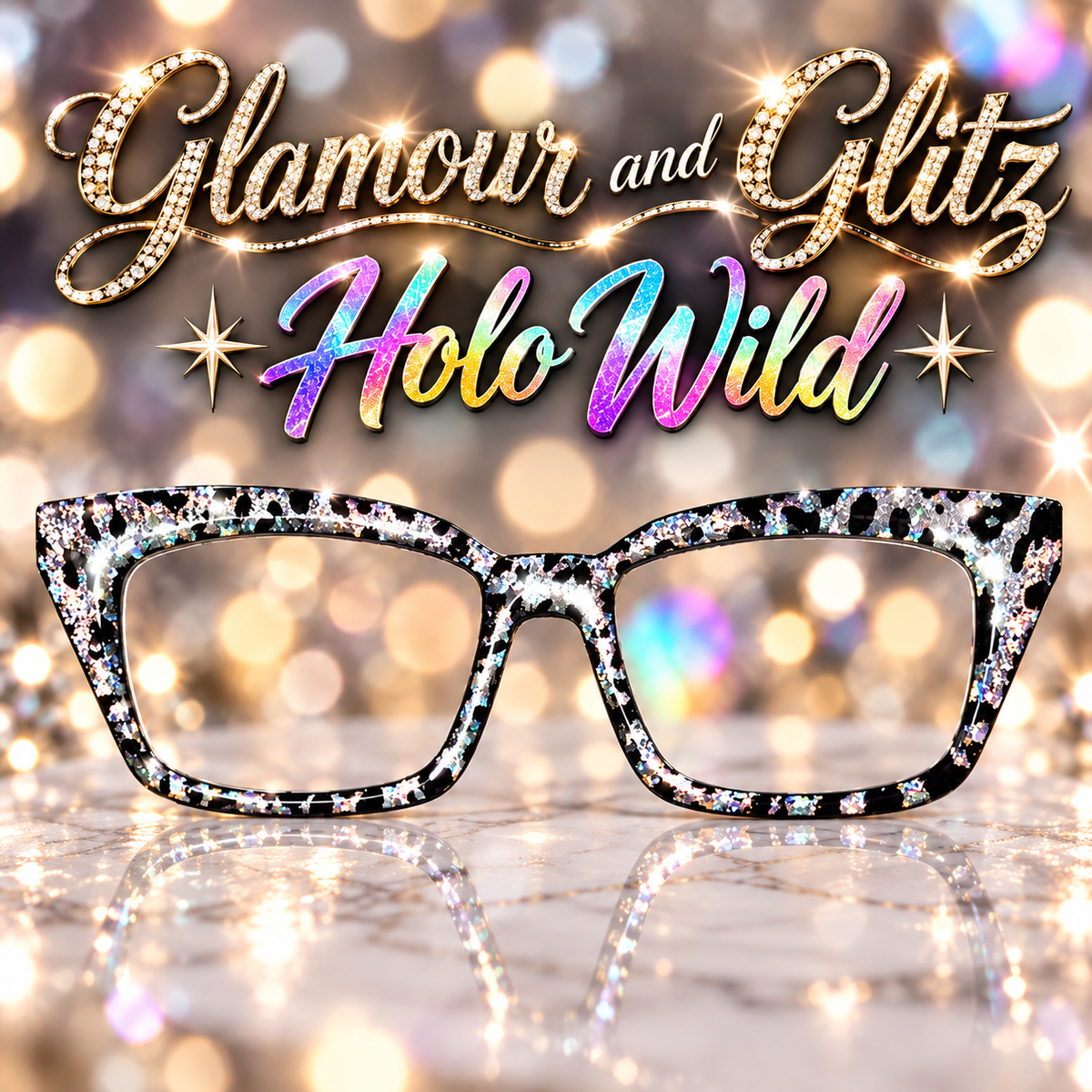 HOLO WILD: GLAMOUR AND GLITZ COLLECTION Eyewear Toppers, comes with N52 magnets