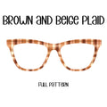 BROWN and BEIGE PLAID Eyewear Toppers, comes with N52 magnets