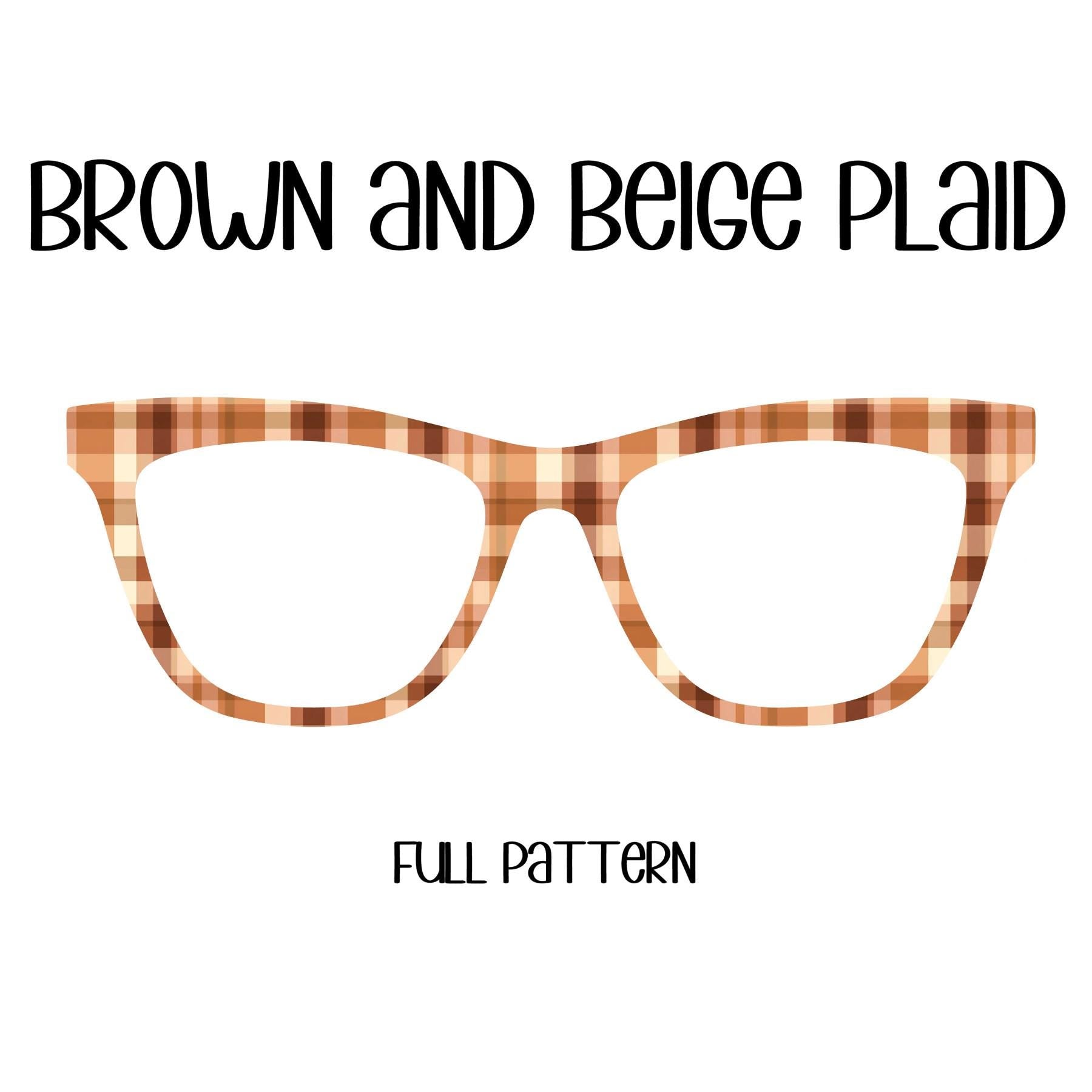 BROWN and BEIGE PLAID Eyewear Toppers, comes with N52 magnets