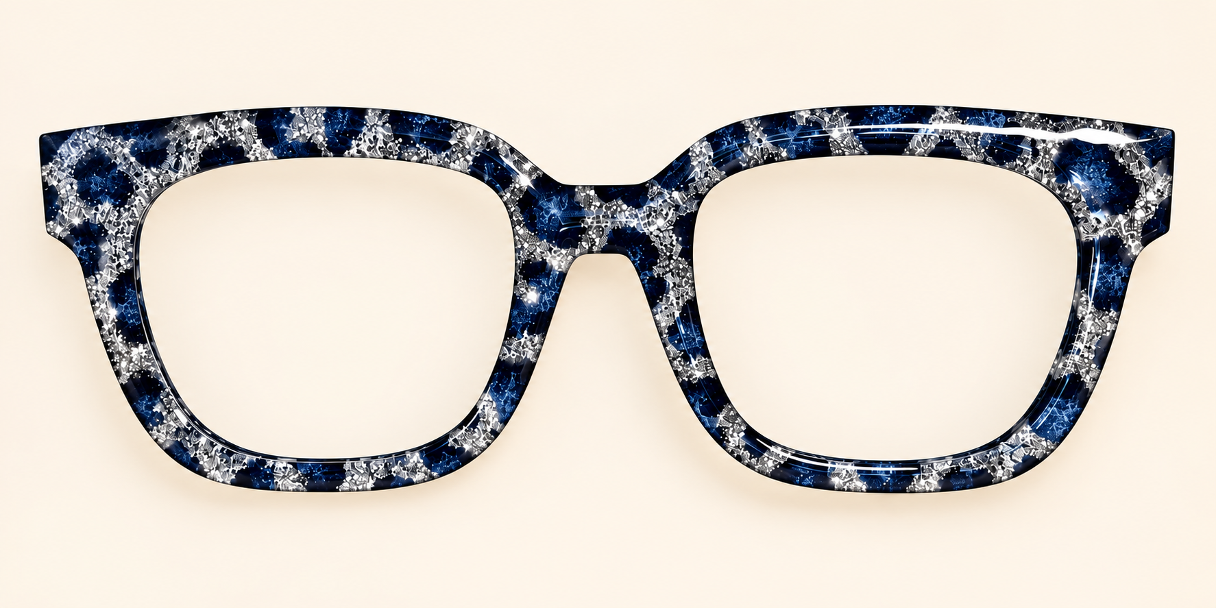GLAM TORTE  in Denim and Silver Glitter Eyewear Toppers, comes with N52 magnets