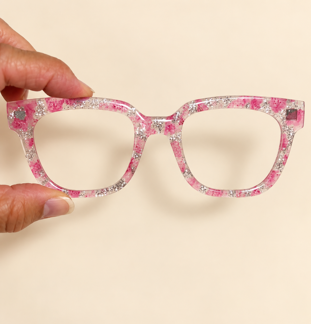 GLAM TORTE in Pink and Silver Glitter Eyewear Toppers, comes with N52 magnets