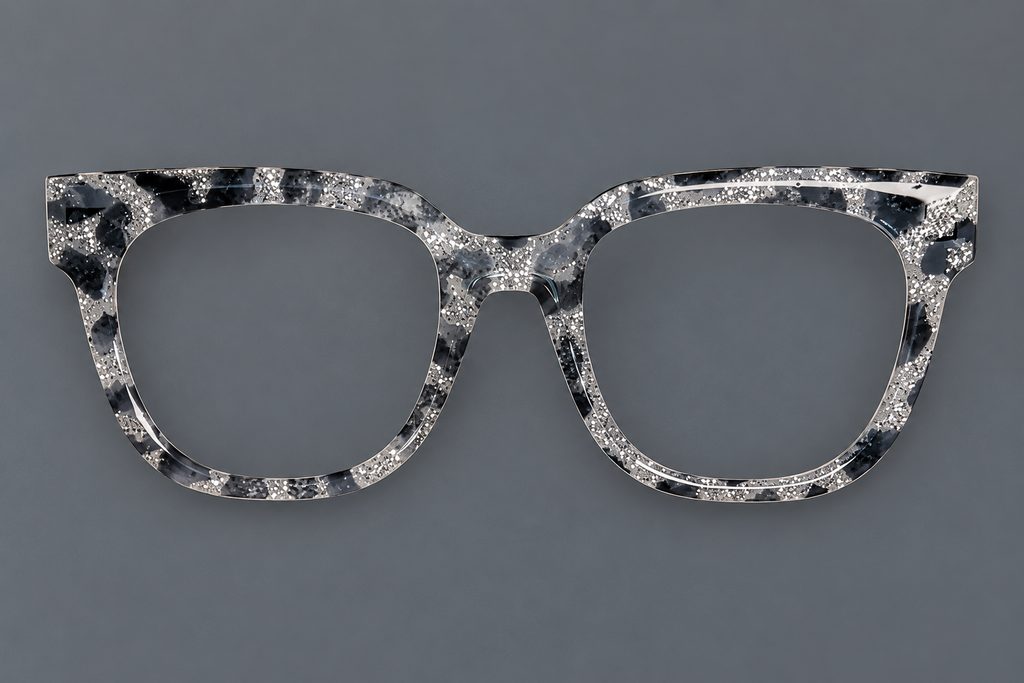 GLAM TORTE Charcoal Gray and Silver Eyewear Toppers, comes with N52 magnets