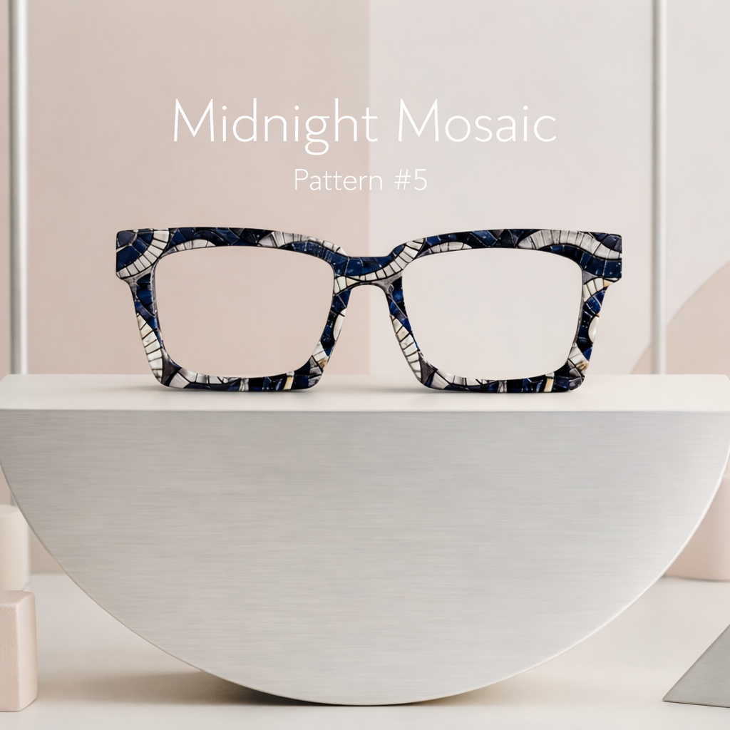 MOSAIC MELODY - 5 DESIGNS Texturized Eyewear Toppers, comes with N52 magnets attached