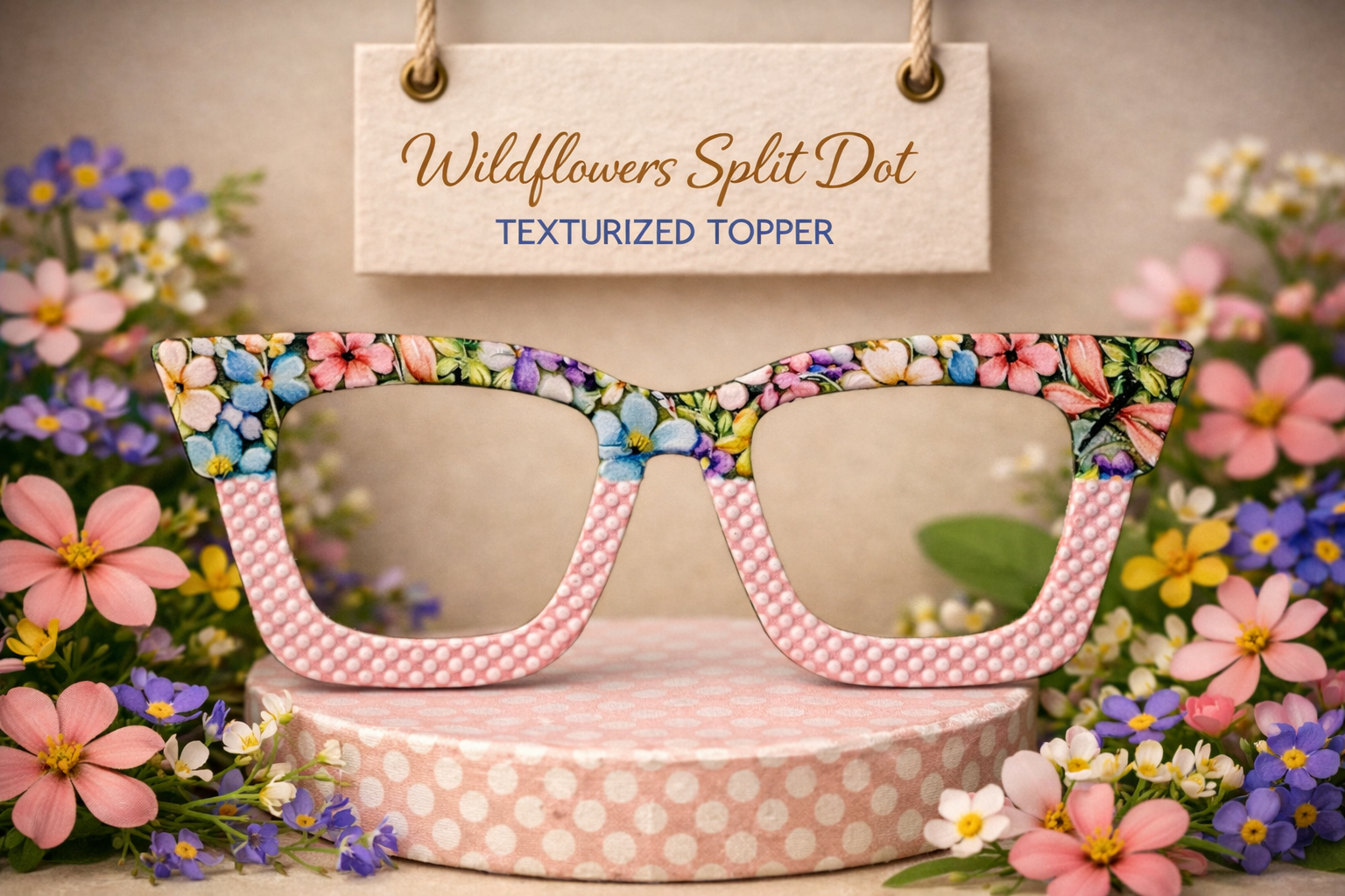 WILDFLOWERS TEXTURIZED Eyewear Toppers, comes with N52 magnets attached