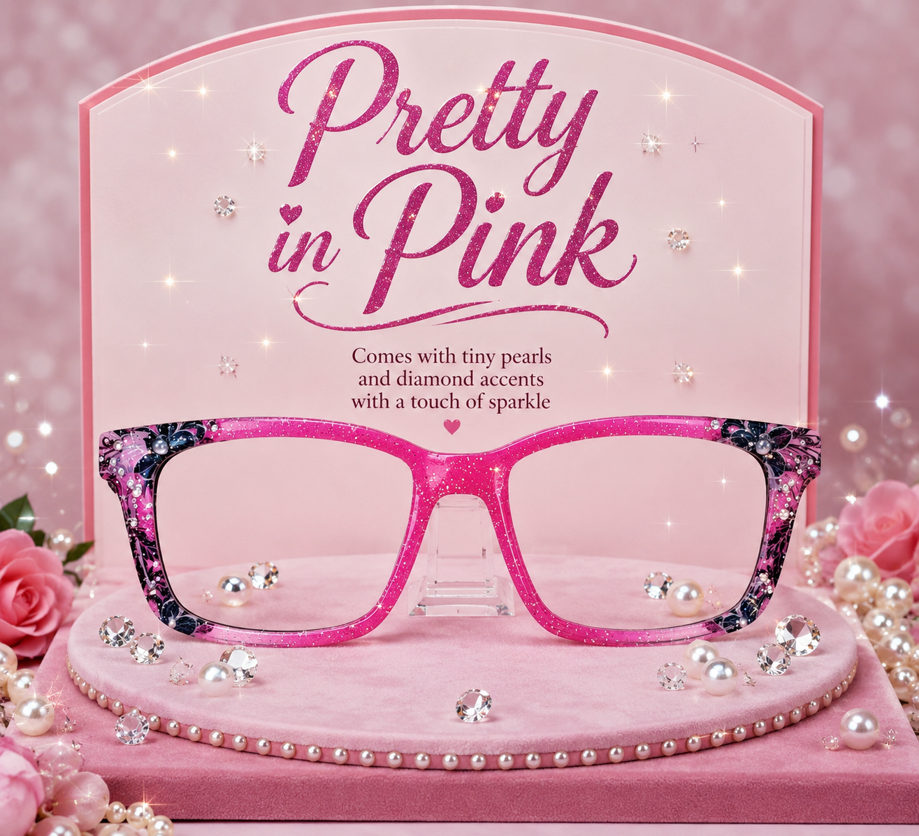 PRETTY IN PINK Eyewear Toppers, comes with N52 magnets attached