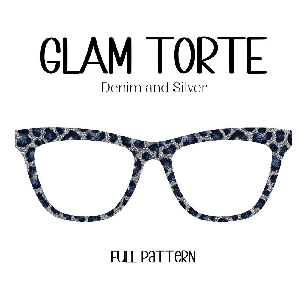 GLAM TORTE  in Denim and Silver Glitter Eyewear Toppers, comes with N52 magnets