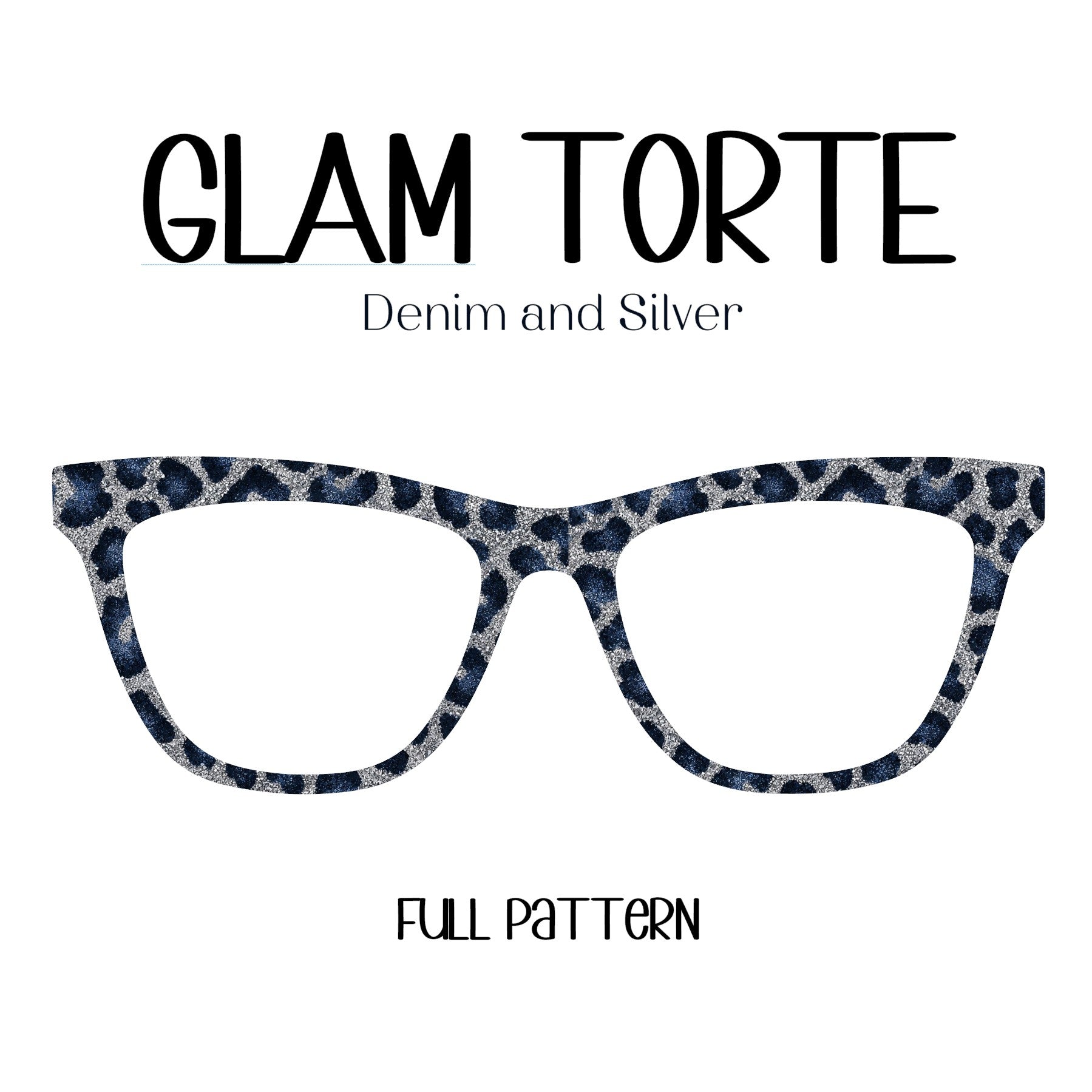 GLAM TORTE  in Denim and Silver Glitter Eyewear Toppers, comes with N52 magnets