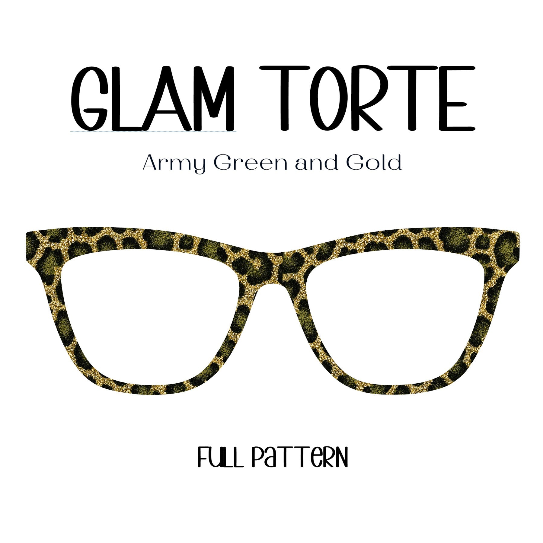 GLAM TORTE in Army Green and Silver or Gold Glitter Eyewear Toppers, comes with N52 magnets