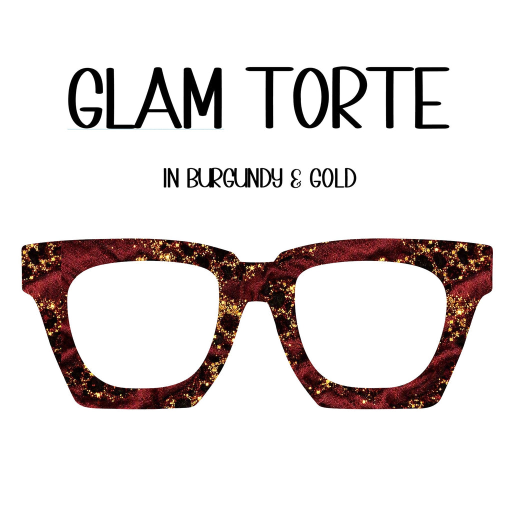 GLAM TORTE  in Burgundy and Gold Glitter Eyewear Toppers, comes with N52 magnets