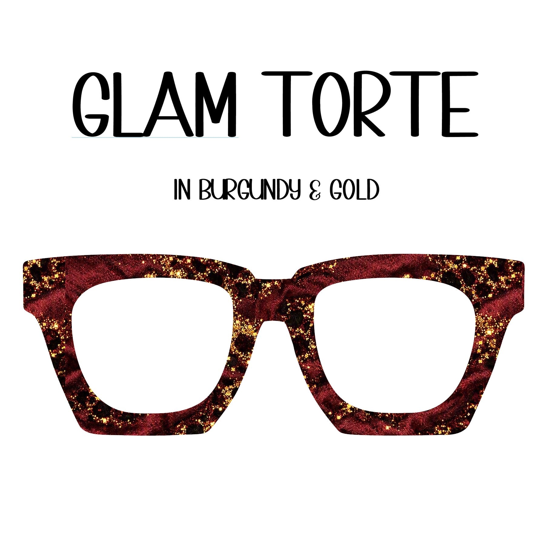 GLAM TORTE  in Burgundy and Gold Glitter Eyewear Toppers, comes with N52 magnets