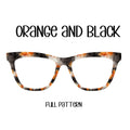 ORANGE AND BLACK Splatter Eyewear Toppers, comes with N52 magnets