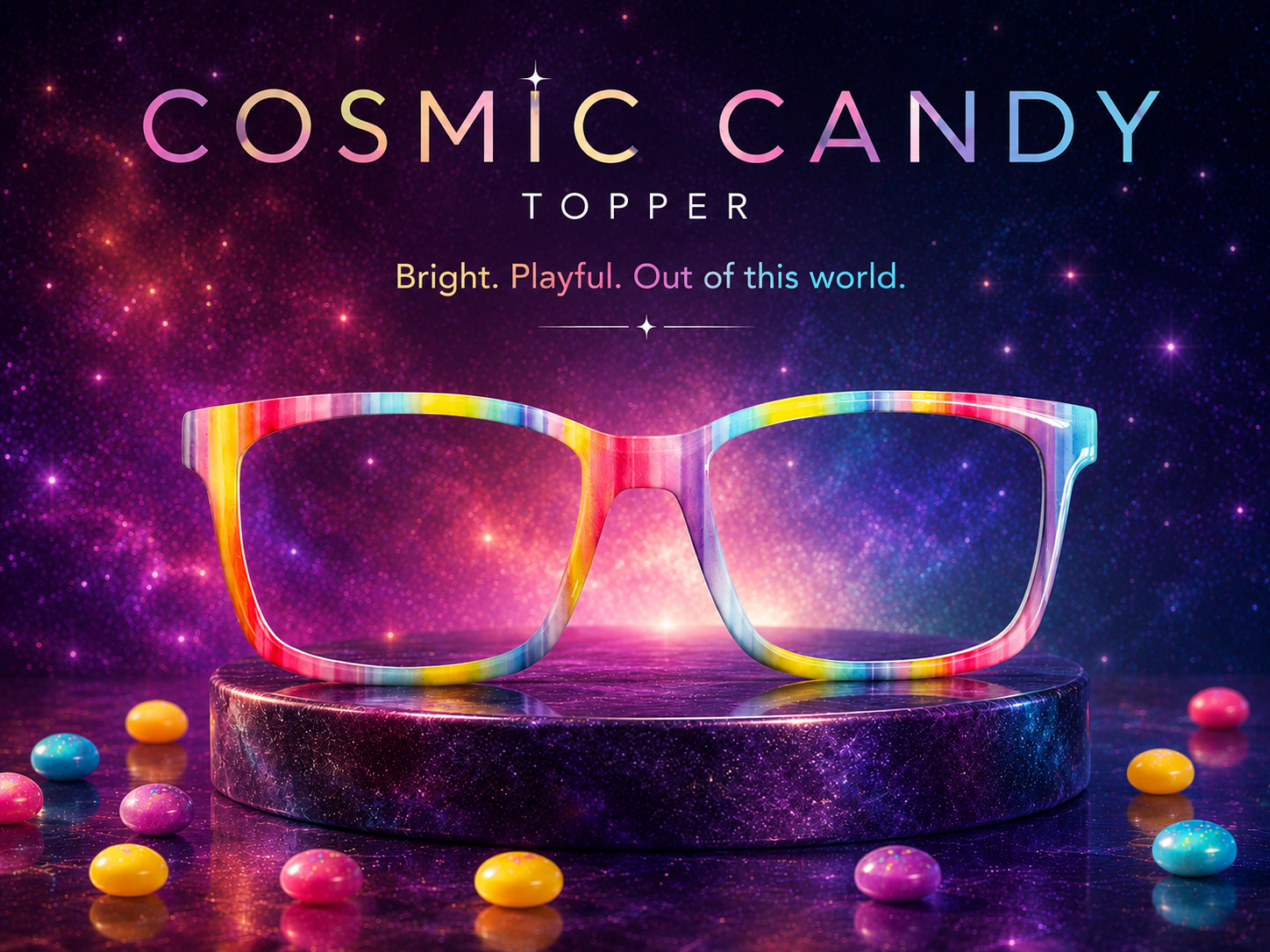 COSMIC CANDY Eyewear Toppers, comes with N52 magnets attached