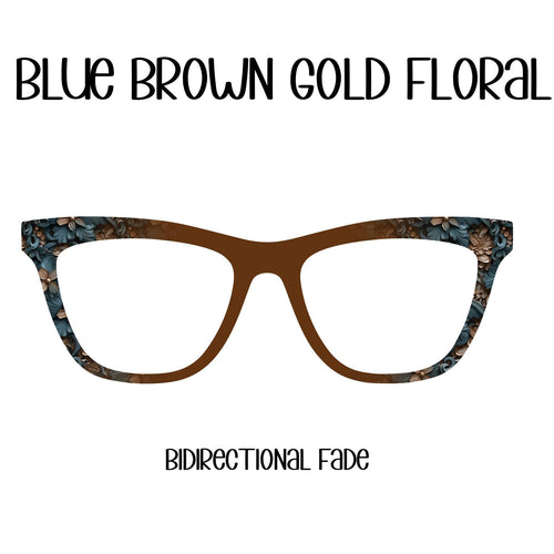 BLUE, BROWN, GOLD Floral Eyewear Toppers, comes with N52 magnets