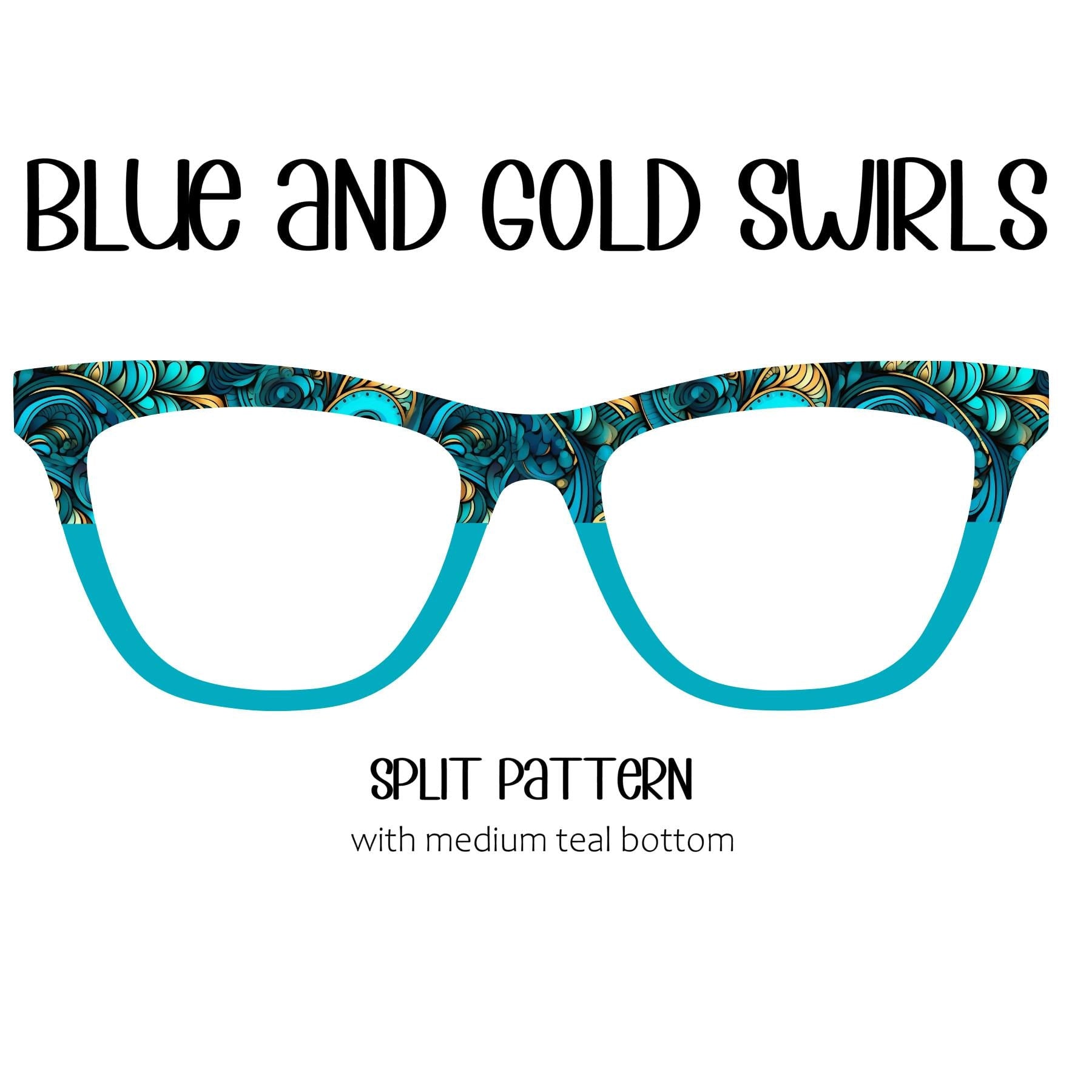 BLUE AND GOLD Swirls Eyewear Toppers, comes with N52 magnets