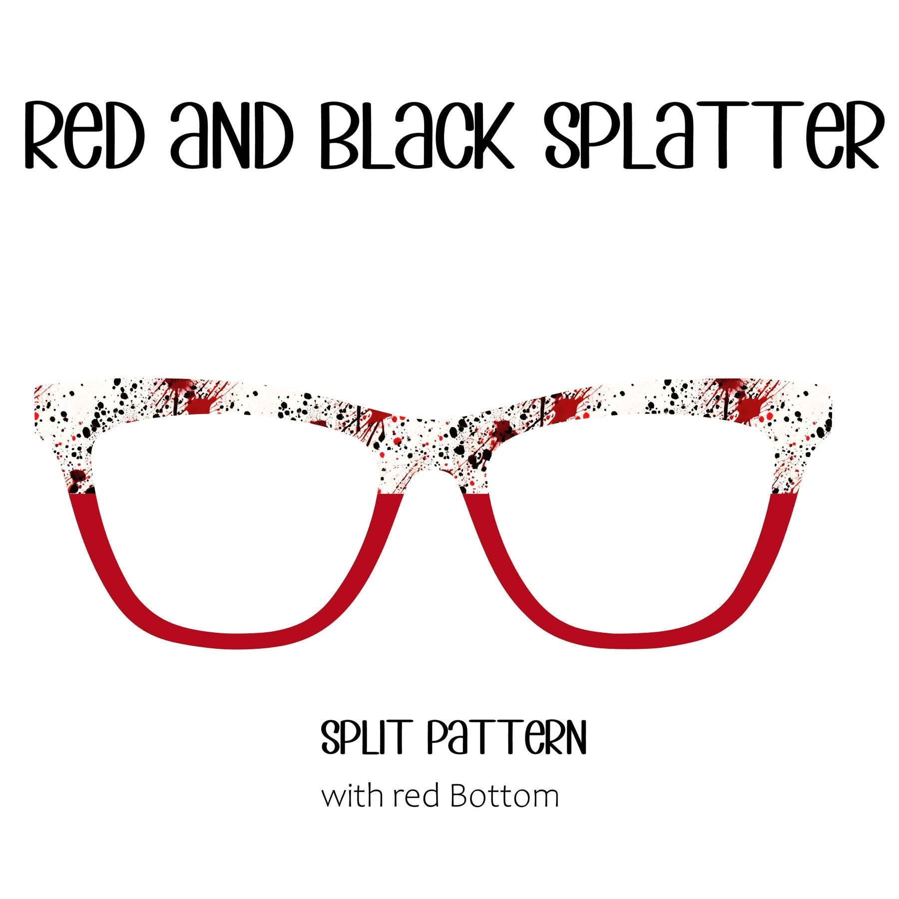 RED and BLACK SPLATTER Eyewear Toppers, comes with N52 magnets